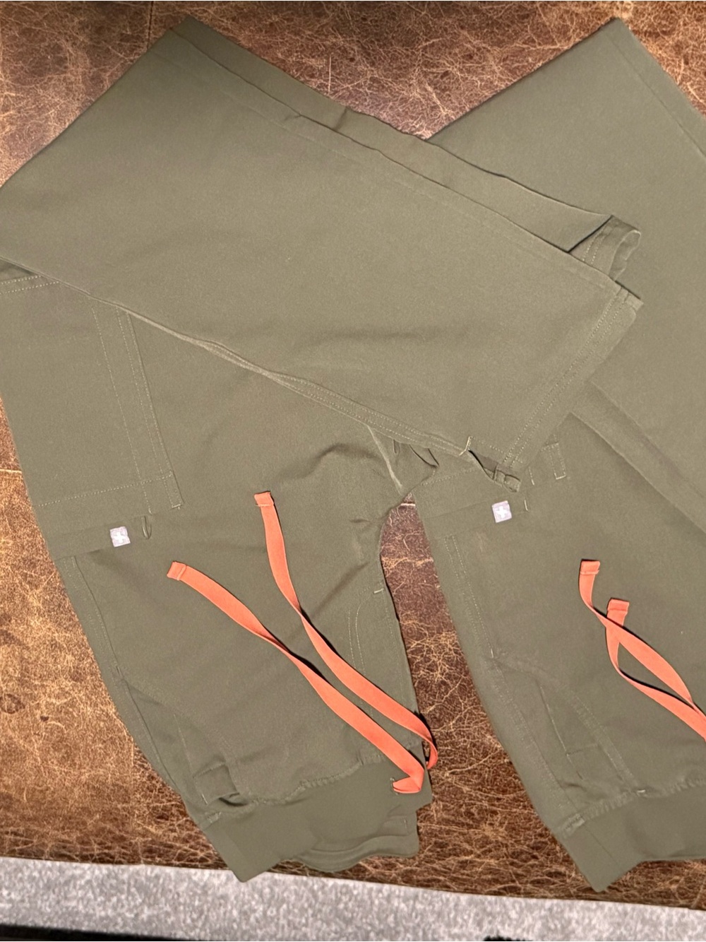 Figs Spruce Yola Cargo Jogger Pants with Orange Drawstrings